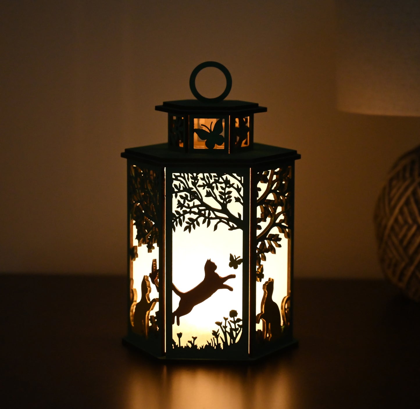 Cat Silhouette Art Lantern