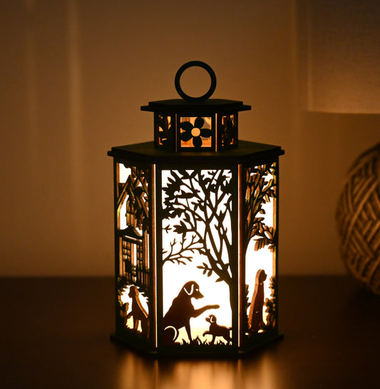 Dog Family Art Lantern